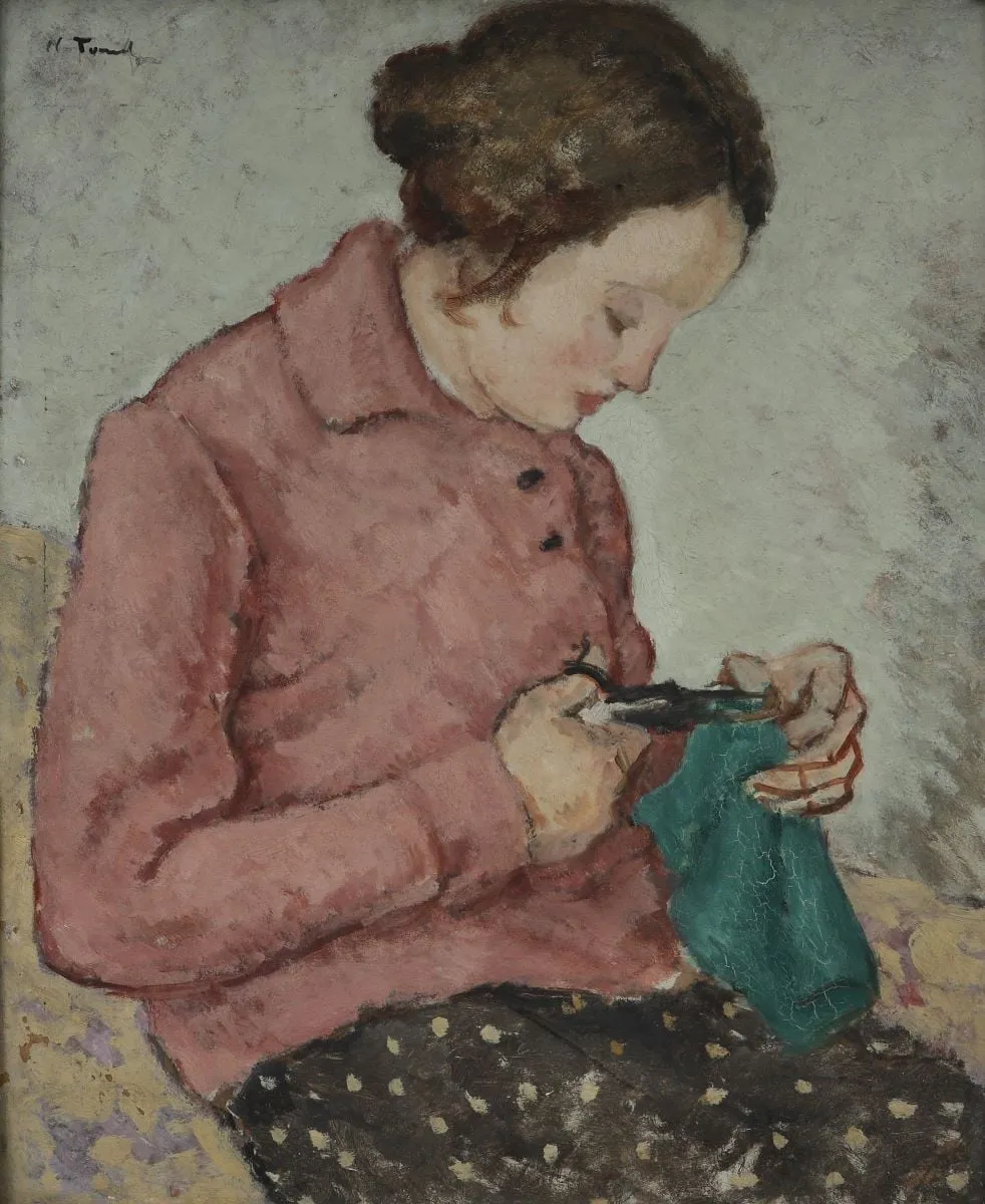 Femeie lucrând croitorie, by Nicolae Tonitza, unspecified, 1924