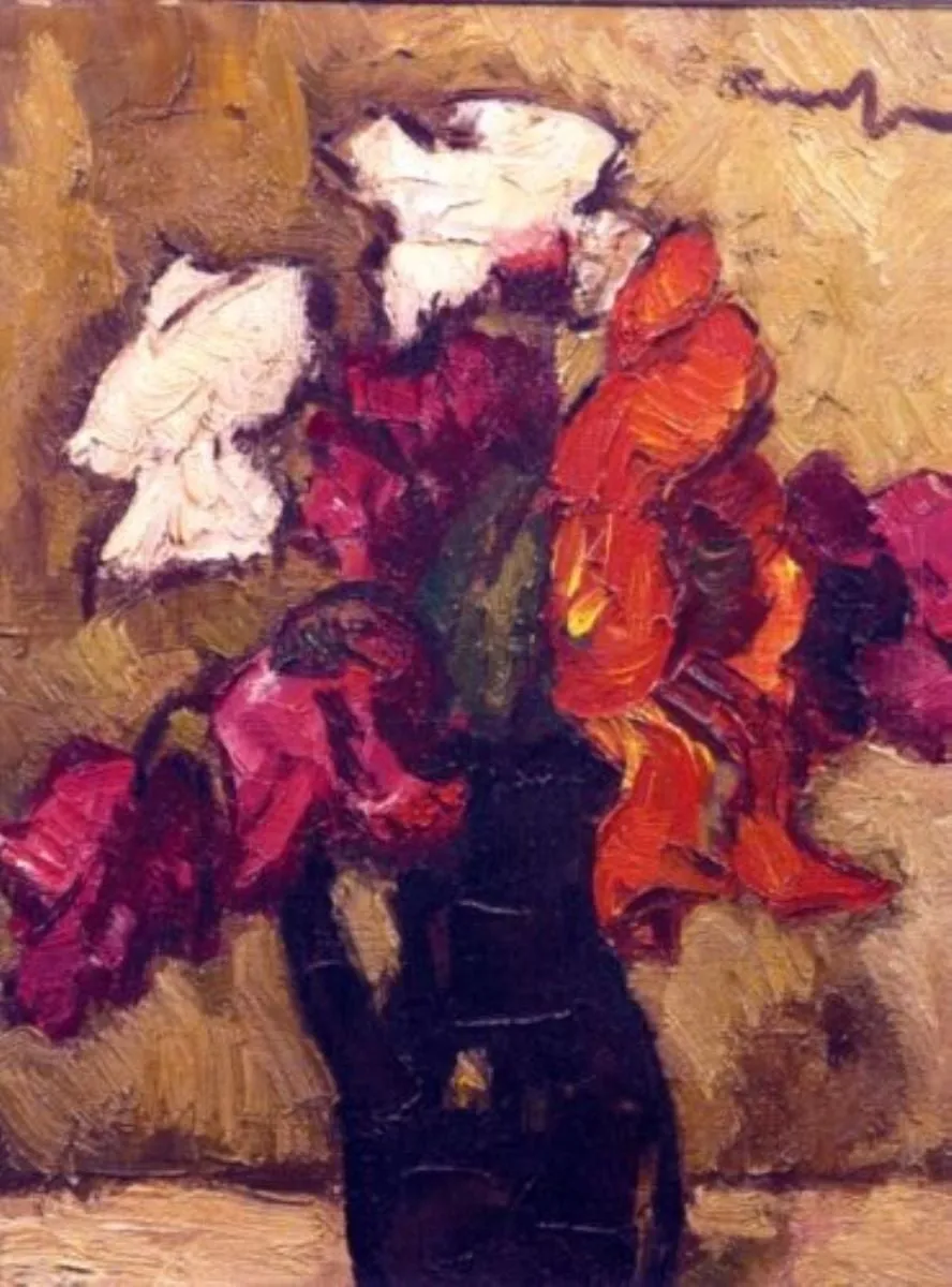 Flori în cană neagră, by Nicolae Tonitza, unspecified