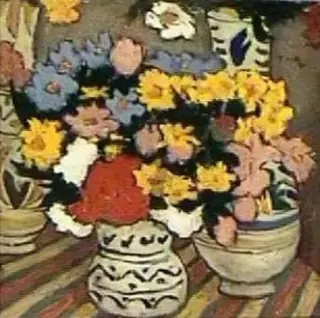 Flori în glastre, by Nicolae Tonitza, 1923