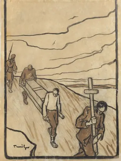 Înmormântarea unui prizonier în Bulgaria, by Nicolae Tonitza