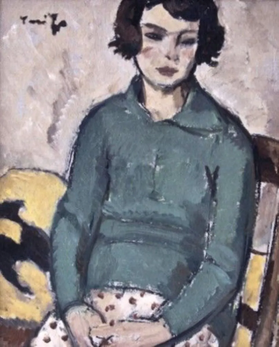 Nina în verde, by Nicolae Tonitza, unspecified, 1923
