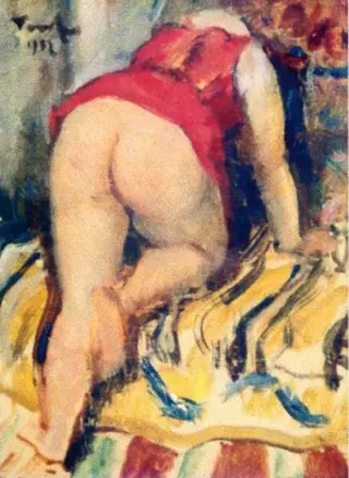 Nud pe canapea văzut din spate