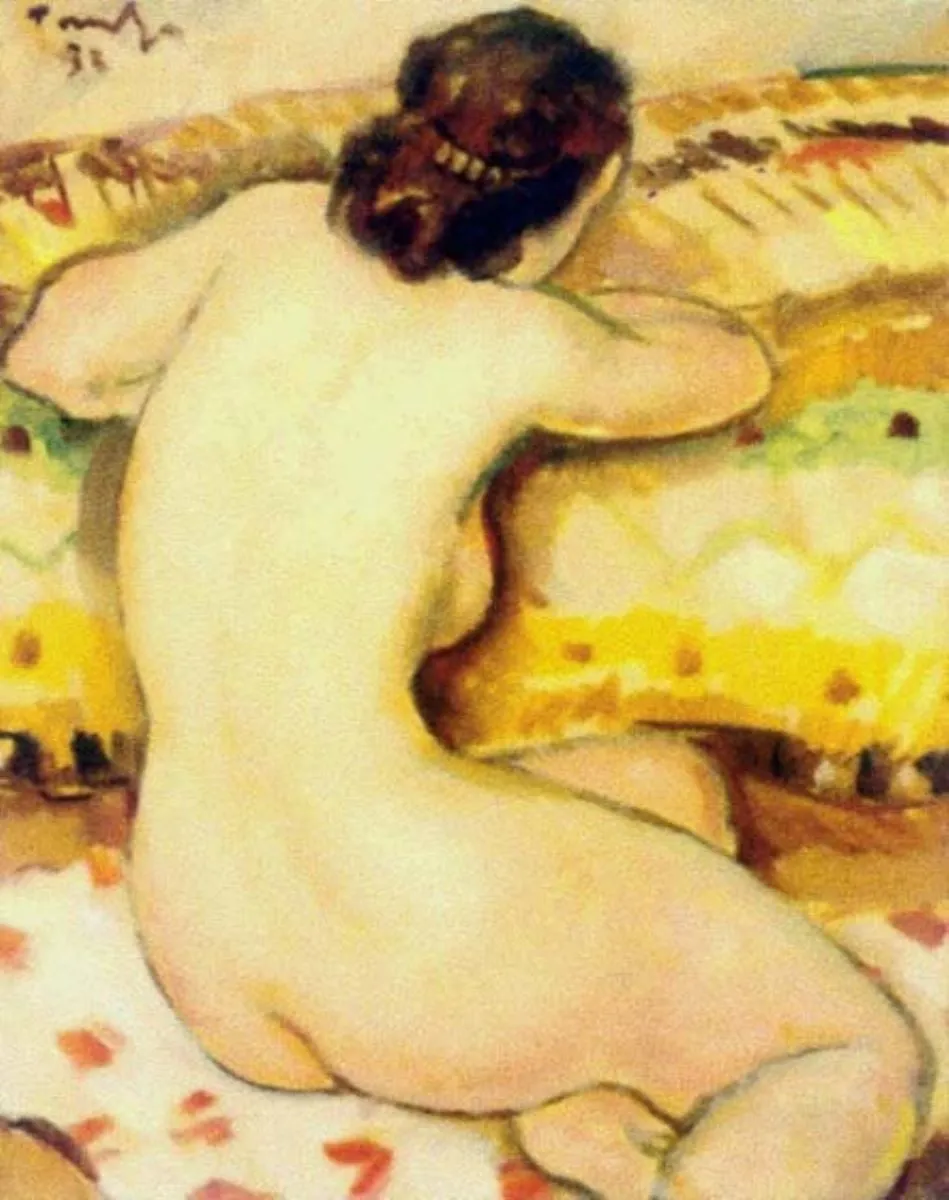 Nud - spate (Nud șezând), by Nicolae Tonitza, unspecified, 1933