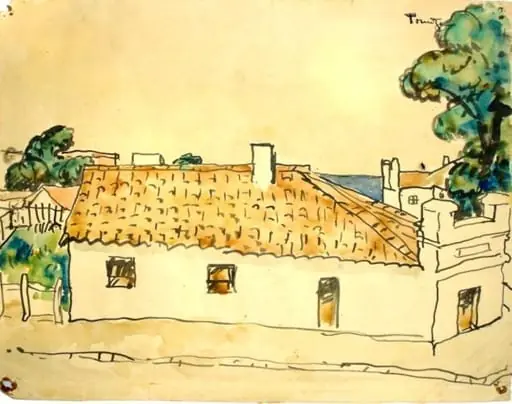 Peisaj dobrogean (Peisaj cu case), by Nicolae Tonitza