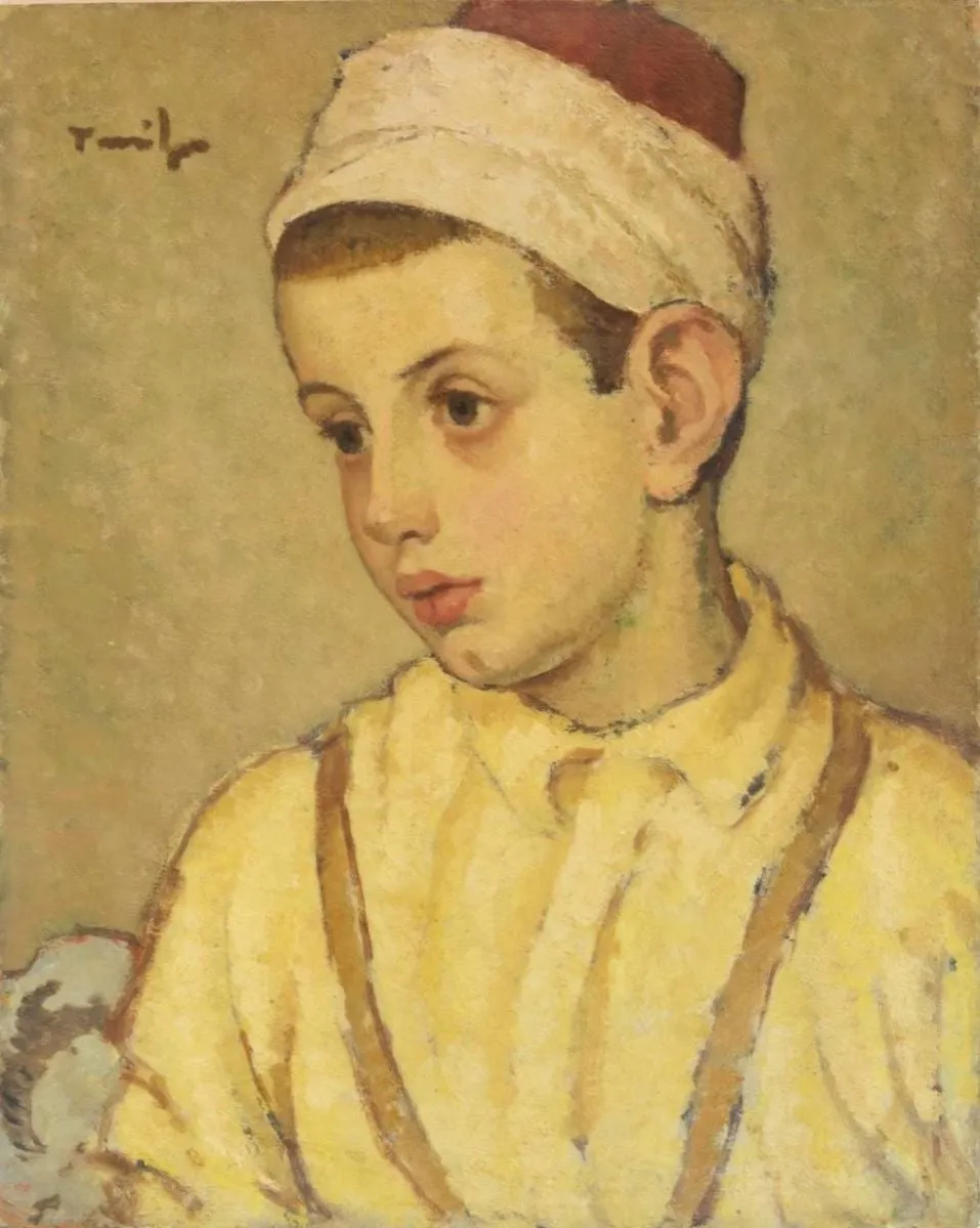 Portret de copil (Copil cu turban și fes), by Nicolae Tonitza, unspecified, 1921