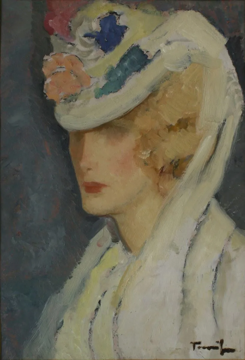 Portret de femeie cu pălărie (O englezoaică), by Nicolae Tonitza, unspecified