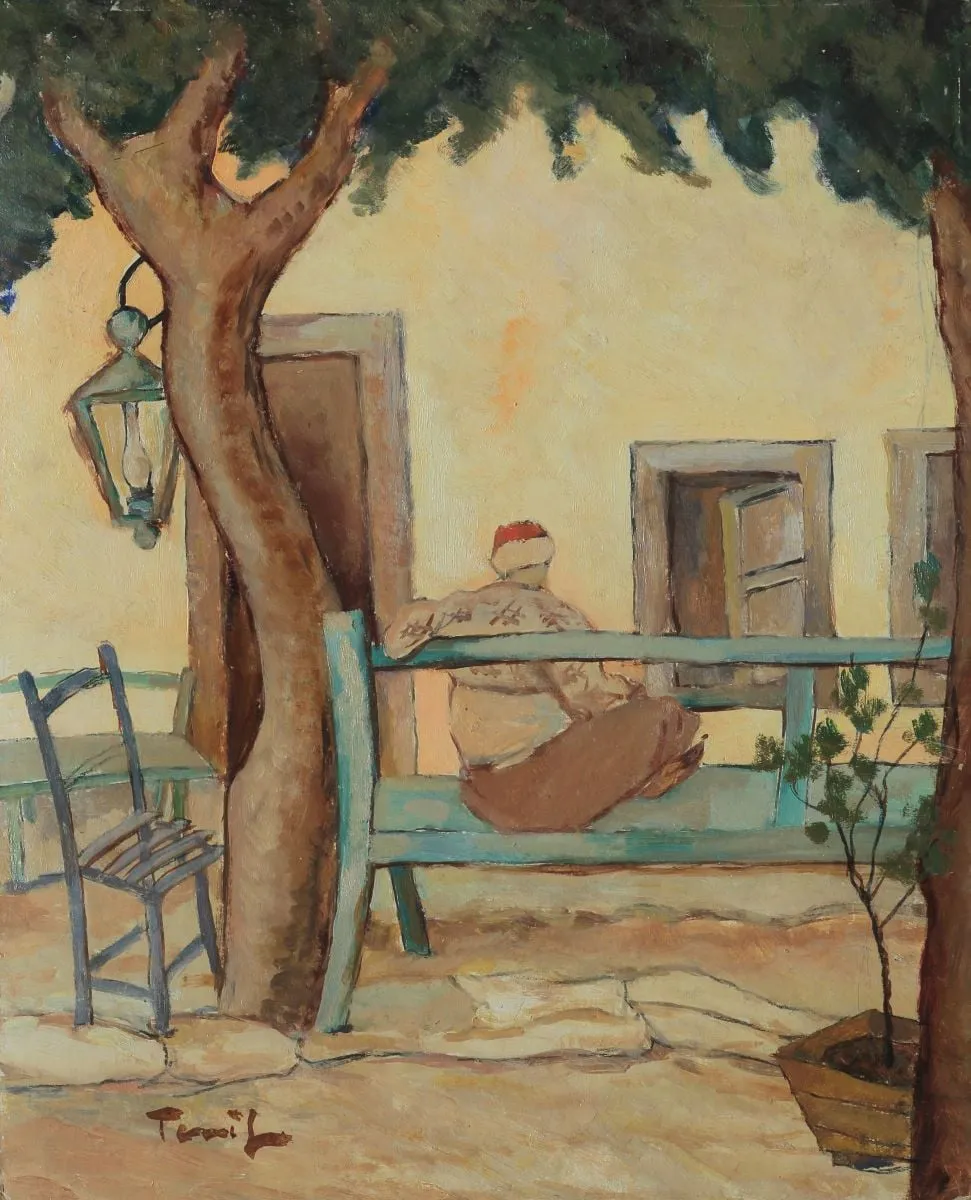 Turc șezând pe o bancă, by Nicolae Tonitza, unspecified