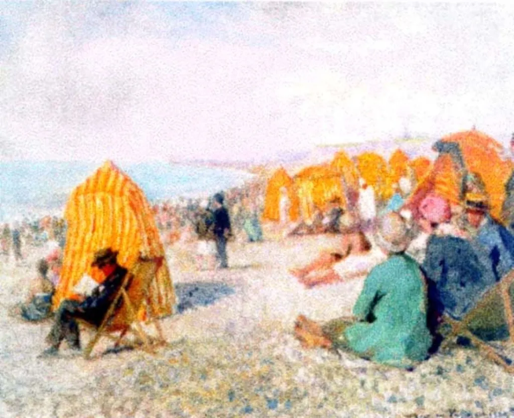 Plajă la Dieppe, by Nicolae Vermont, unspecified