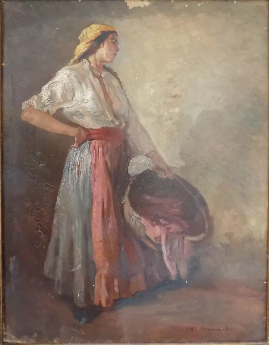 Țărancă cu coș, by Nicolae Vermont, unspecified