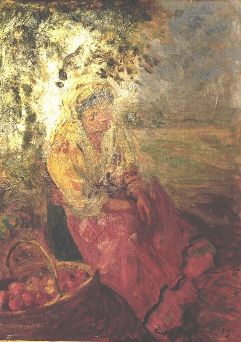 Vânzătoarea de cireșe, by Nicolae Vermont, 1913