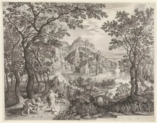 Elisha Cursing the Children of Bethel Who Are Being Devoured by the Bears, by Nicolaes de Bruyn