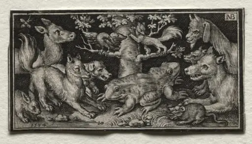 Two-headed Frog surrounded by Animals, by Nicolaes de Bruyn