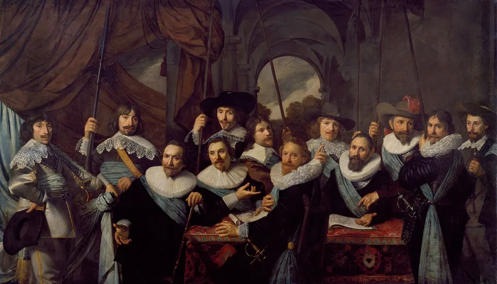 Members of the civic guard company of Captain Dirck Tholinx and Lieutenant Pieter Adriaenszn Raep, by Nicolaes Eliaszoon Pickenoy, oil, 1639