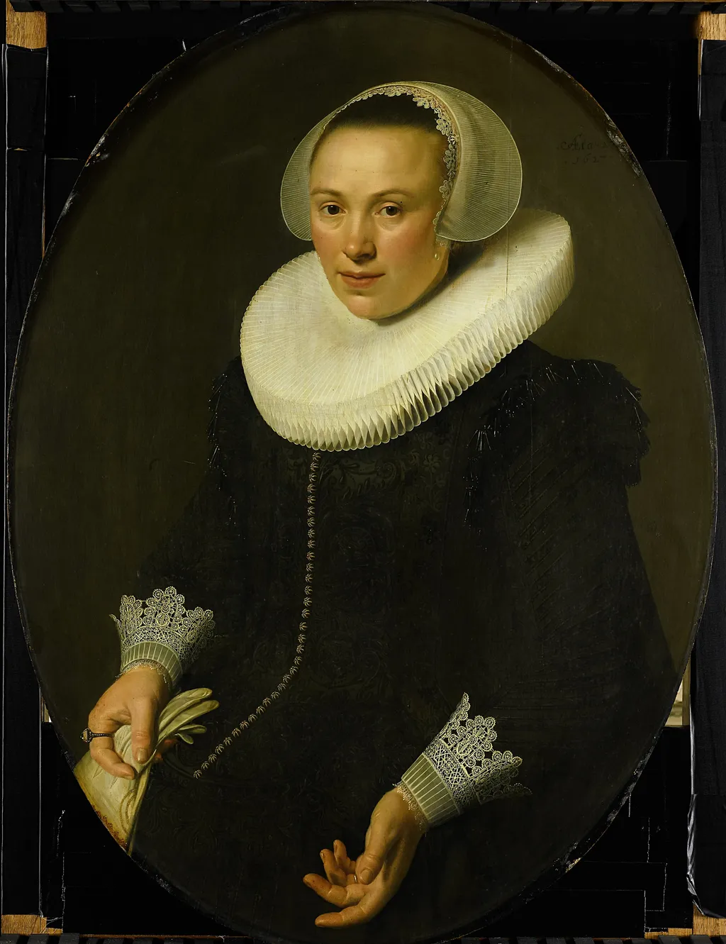 Portrait Maria Joachimsdr Swartenhont (1598-1631), by Nicolaes Eliaszoon Pickenoy, oil, 1627