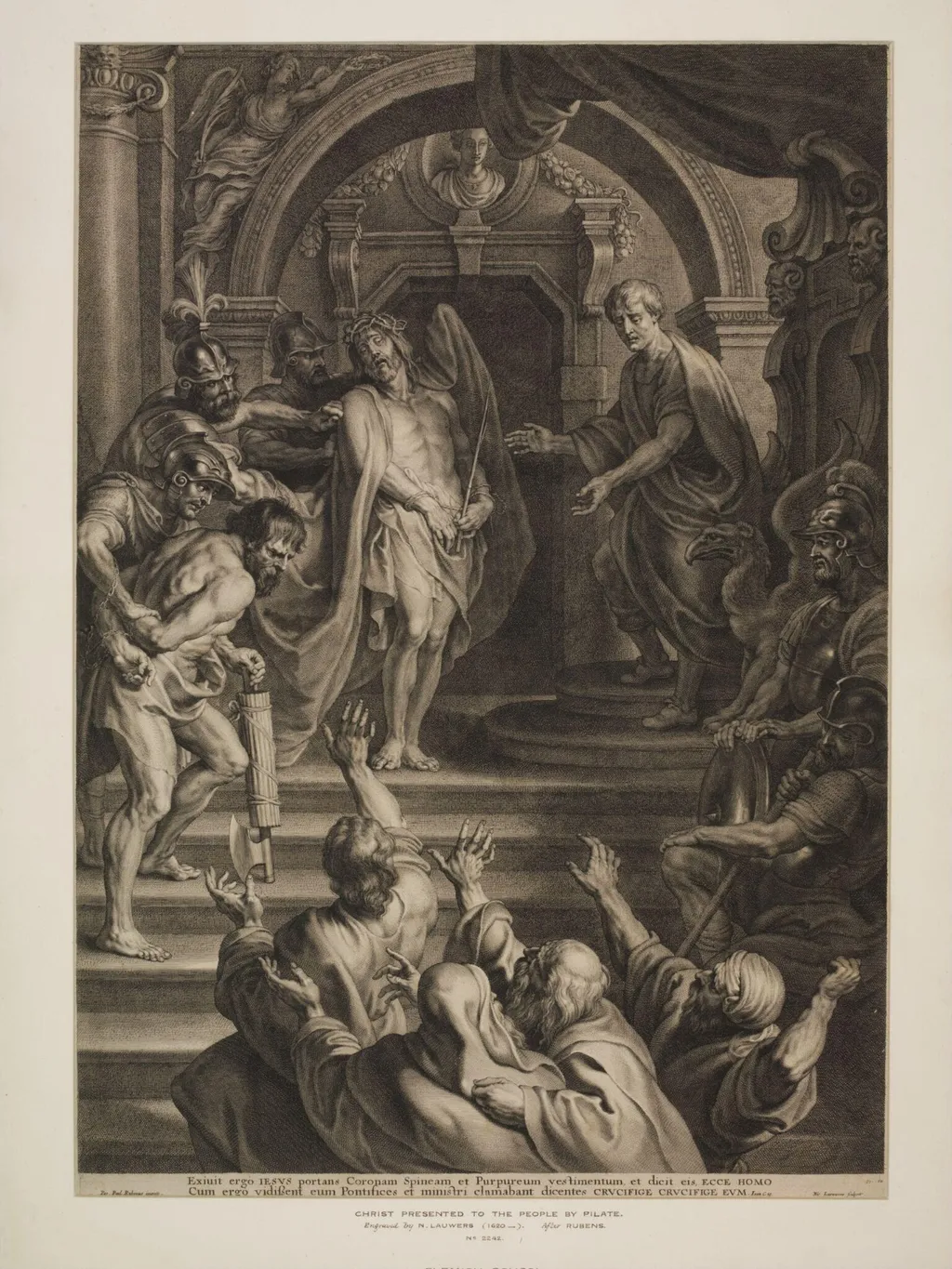 Jesus Christ before Pontias Pilate, by Nicolaes Lauwers, 1650
