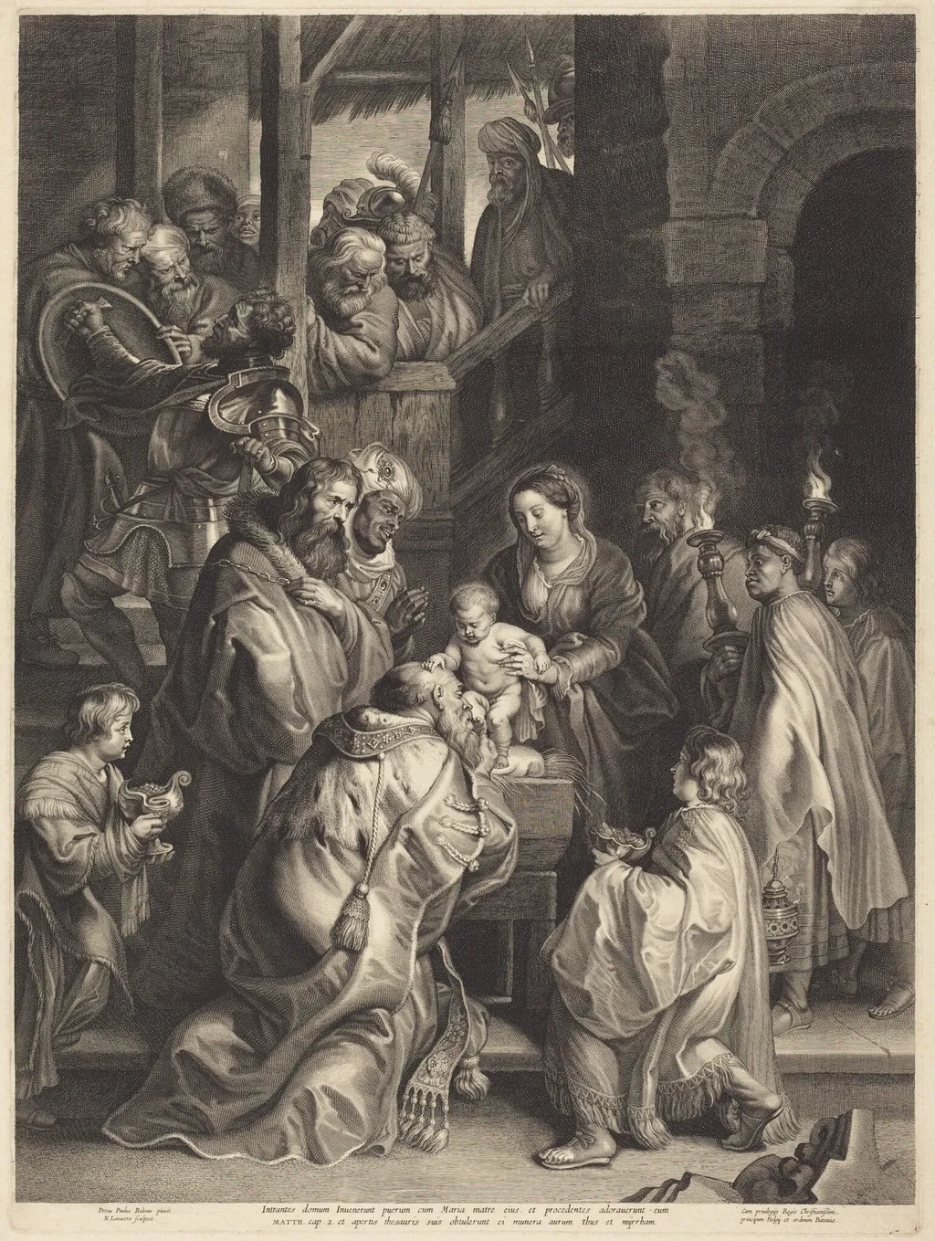 The Adoration of the Magi with Torches, by Nicolaes Lauwers, ink, 1626