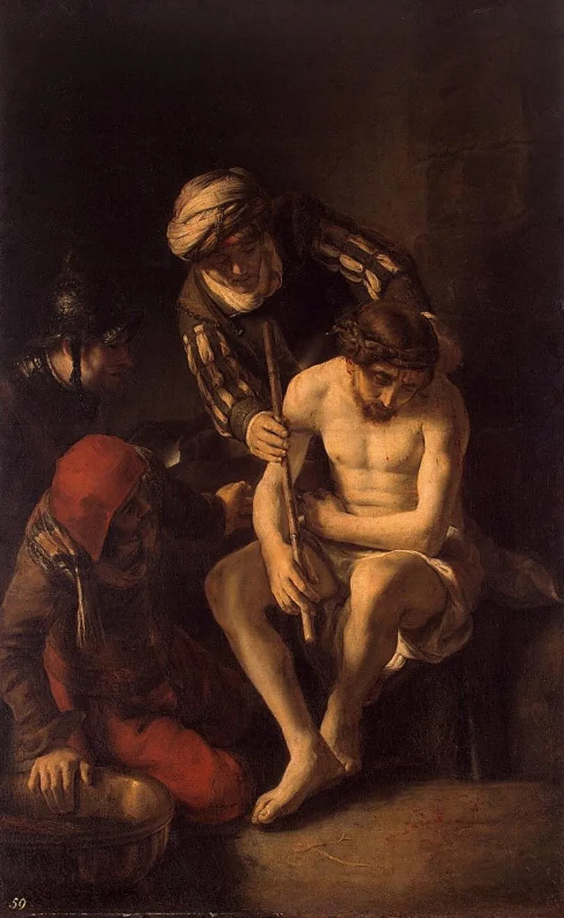 Mocking of Christ, by Nicolaes Maes, oil, 1650
