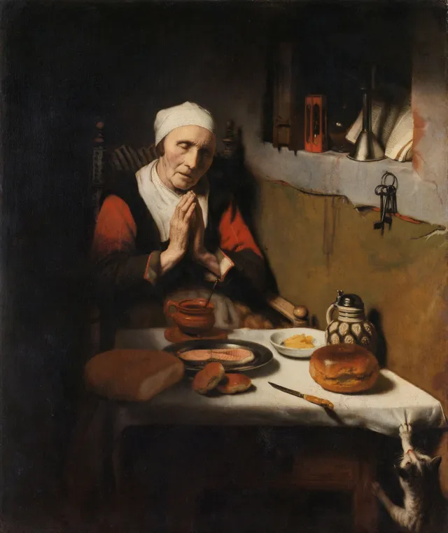 Old Woman Saying Grace, Known as ‘The Prayer without End’ — Nicolaes Maes