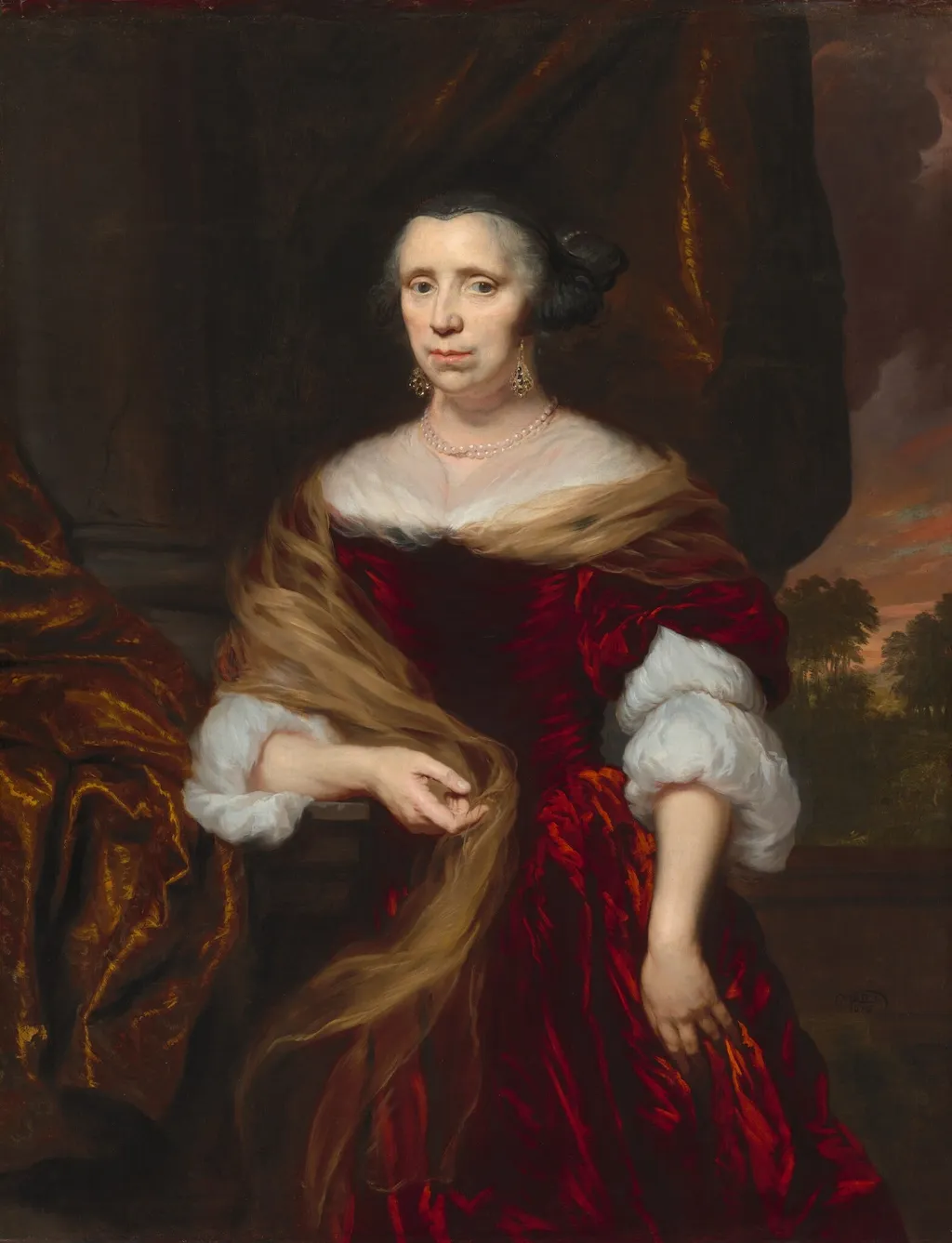 Portrait of a Lady, by Nicolaes Maes, oil, 1676