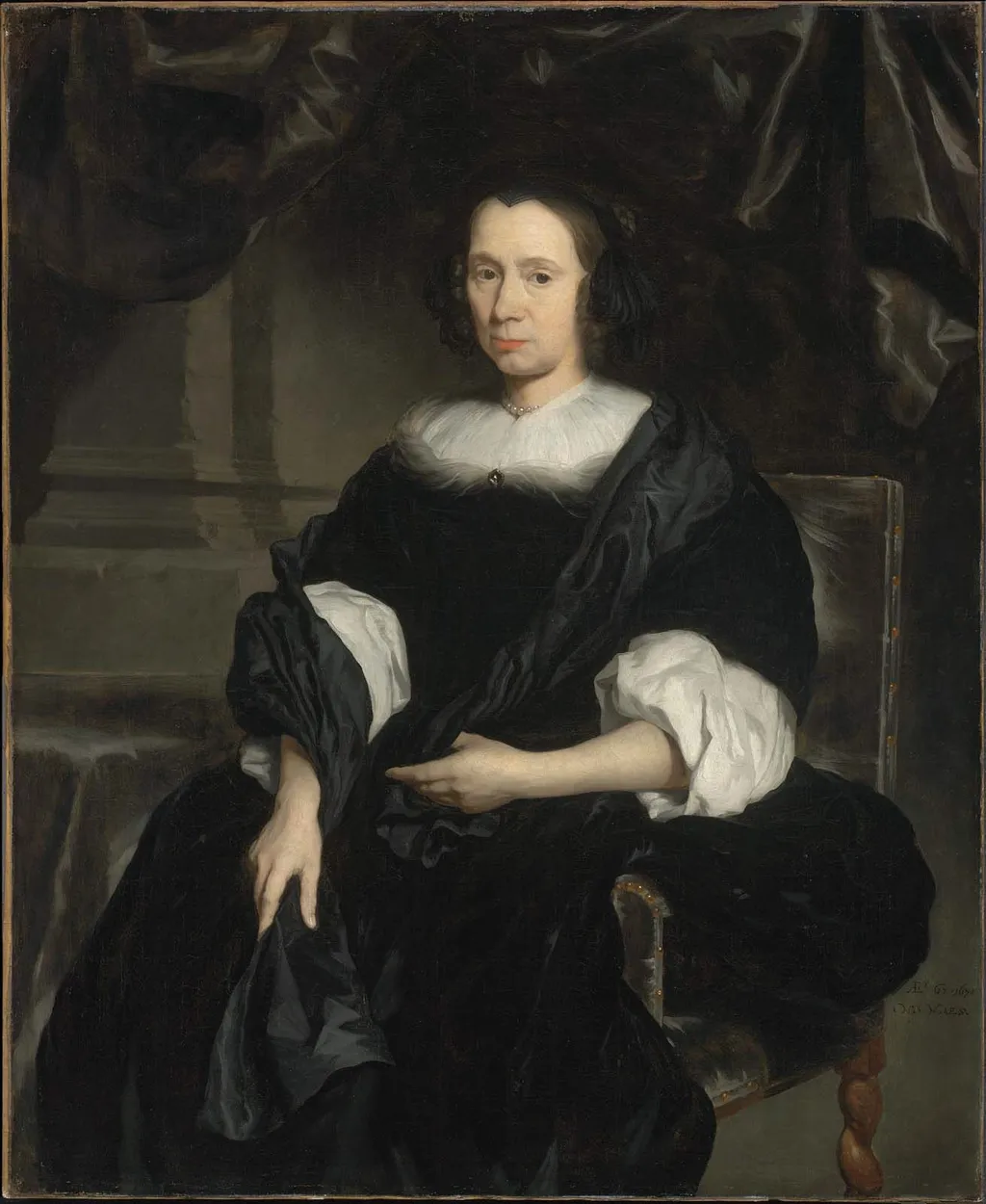 Portrait of a Woman, by Nicolaes Maes, oil, 1673