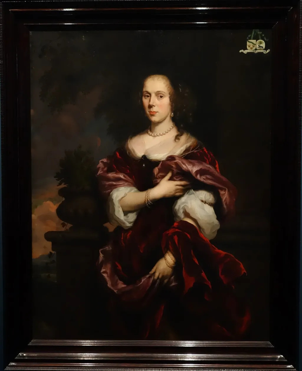Portrait of Aletta van Hontum 1647 - ?, wife of sea-captain Laurent de Rasière, by Nicolaes Maes, oil, 1675
