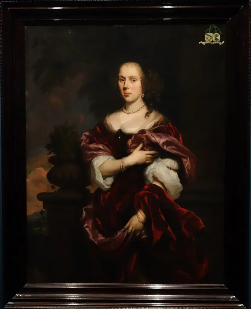 Portrait of Aletta van Hontum 1647 - ?, wife of sea-captain Laurent de Rasière, by Nicolaes Maes
