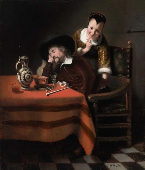 Sleeping Man having his Pockets Picked, by Nicolaes Maes