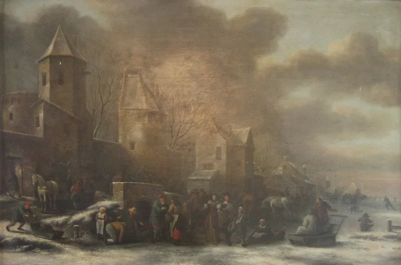 A Dutch Winter Scenery, by Nicolaes Molenaer, unspecified, 1650