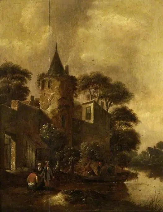Outside the town wall, by Nicolaes Molenaer