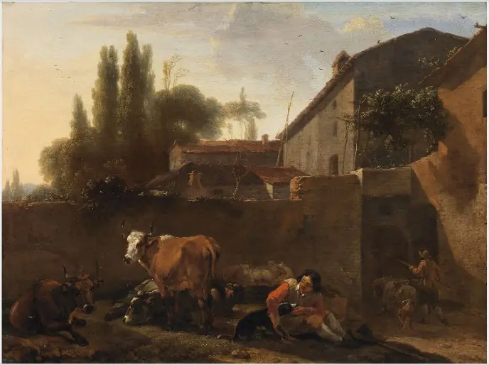 An Italian Farmhouse, by Nicolaes Pieterszoon Berchem