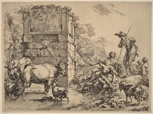 Cow Drinking, by Nicolaes Pieterszoon Berchem
