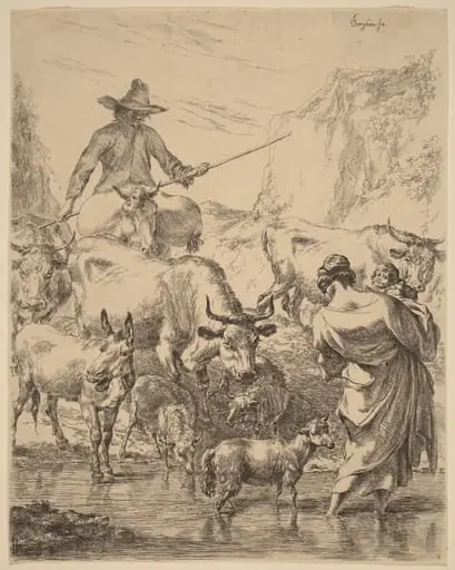 Herd Crossing the Brook, by Nicolaes Pieterszoon Berchem