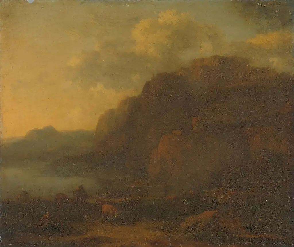 Italian landscape, by Nicolaes Pieterszoon Berchem