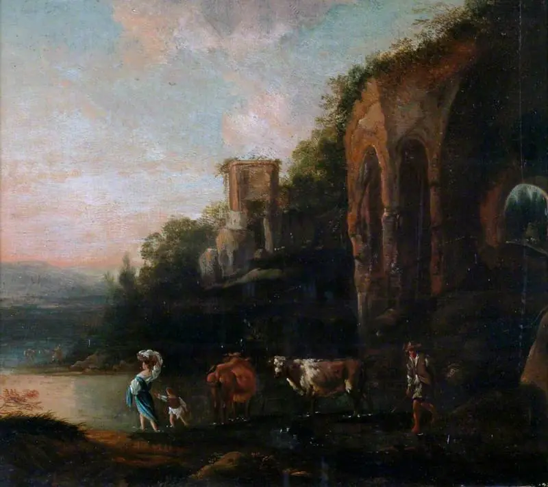 Landscape with a Bridge and Cattle, by Nicolaes Pieterszoon Berchem