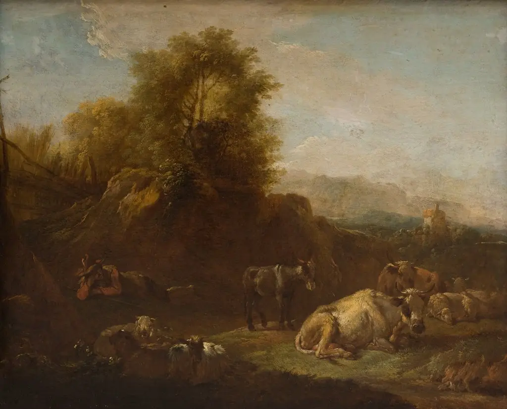 Landscape with Animals and a Shepherd, by Nicolaes Pieterszoon Berchem