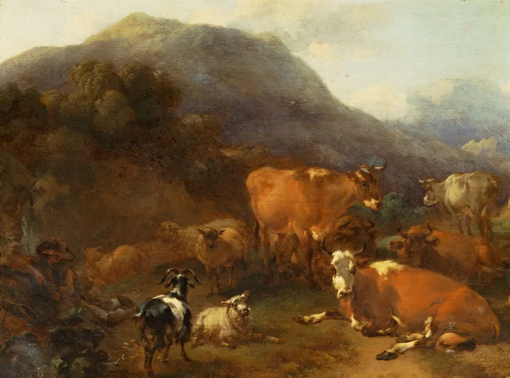 Landscape with cattle and shepherds, by Nicolaes Pieterszoon Berchem