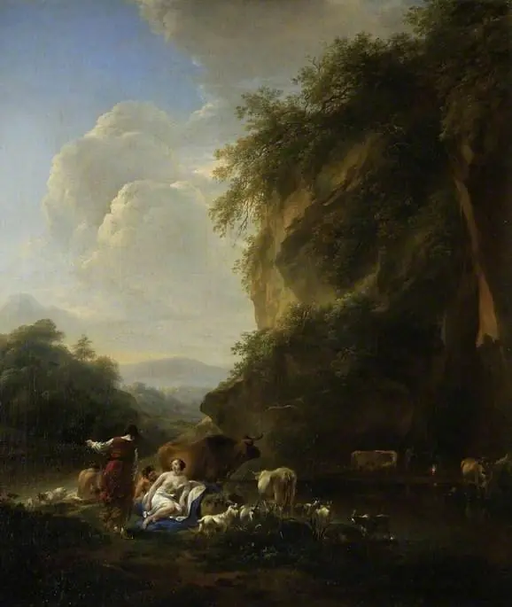Landscape with Nymphs and Satyrs, by Nicolaes Pieterszoon Berchem