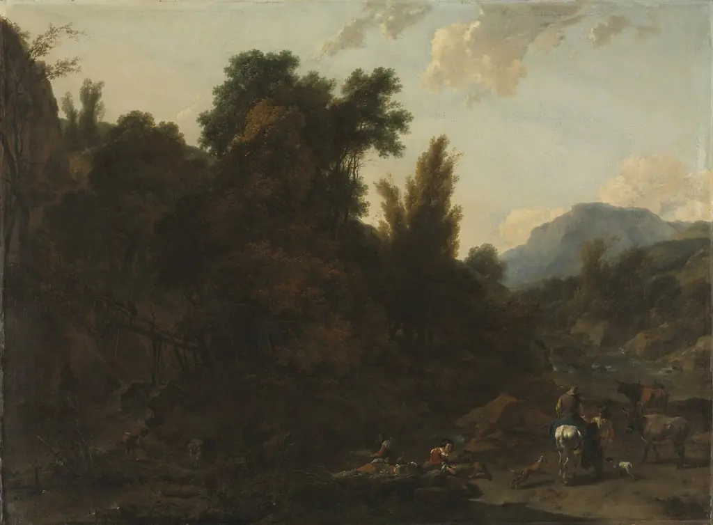 Rush Gatherers, by Nicolaes Pieterszoon Berchem