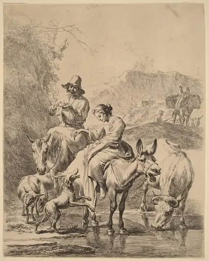 Shepherdess on a Donkey, by Nicolaes Pieterszoon Berchem