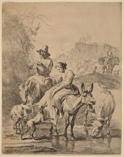 Shepherdess on a Donkey, by Nicolaes Pieterszoon Berchem