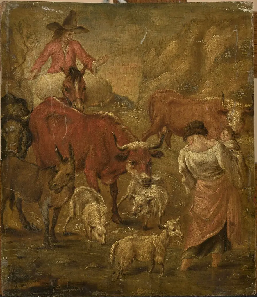 Shepherds with cattle, by Nicolaes Pieterszoon Berchem