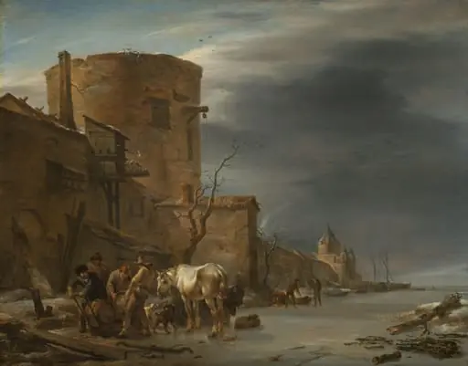 The City Wall of Haarlem in the Winter, by Nicolaes Pieterszoon Berchem