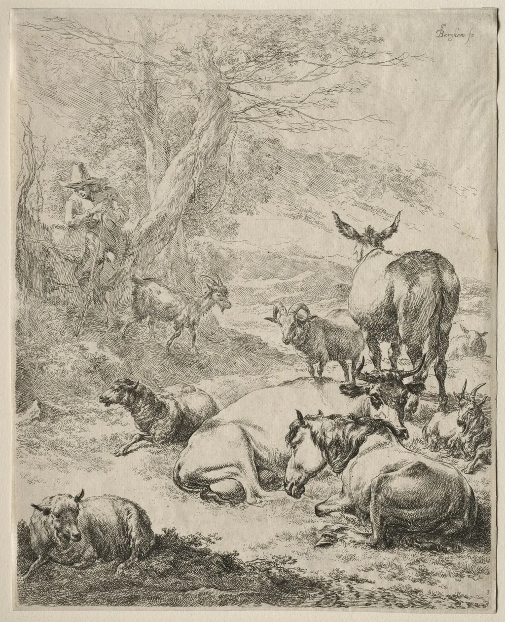 The Herd at Rest, by Nicolaes Pieterszoon Berchem, 1652