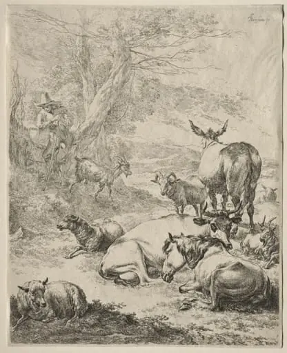 The Herd at Rest, by Nicolaes Pieterszoon Berchem