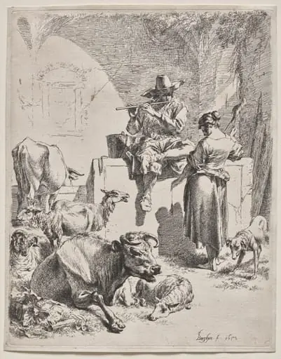 The Piping Shepherd, by Nicolaes Pieterszoon Berchem