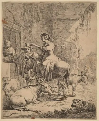 The Rest before the Inn, by Nicolaes Pieterszoon Berchem