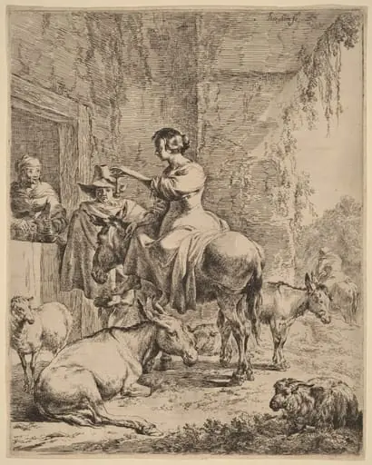The Rest before the Inn, by Nicolaes Pieterszoon Berchem