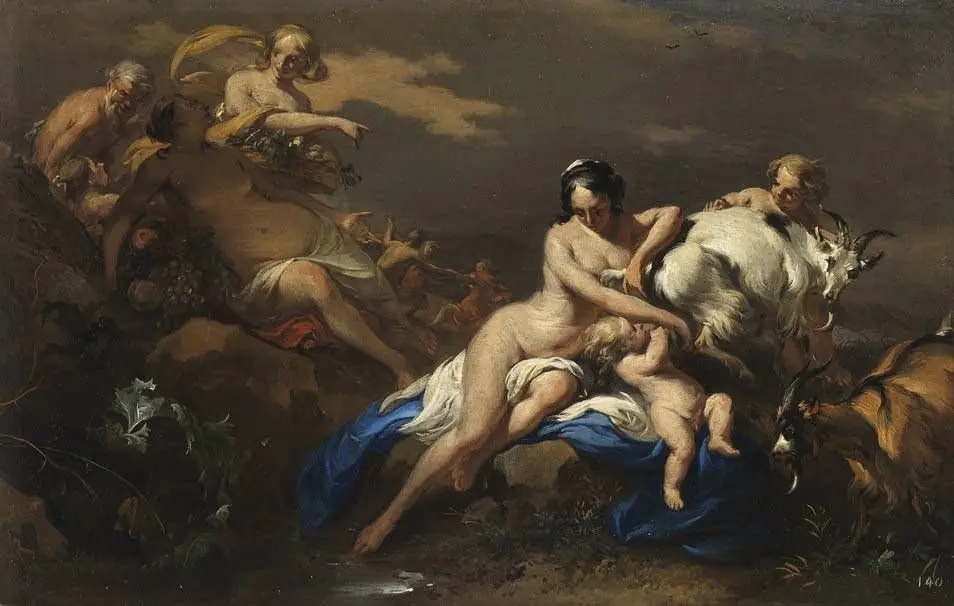 The upbringing of Jupiter, by Nicolaes Pieterszoon Berchem