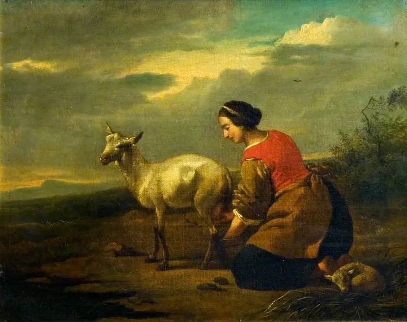 Woman Milking a Ewe, by Nicolaes Pieterszoon Berchem