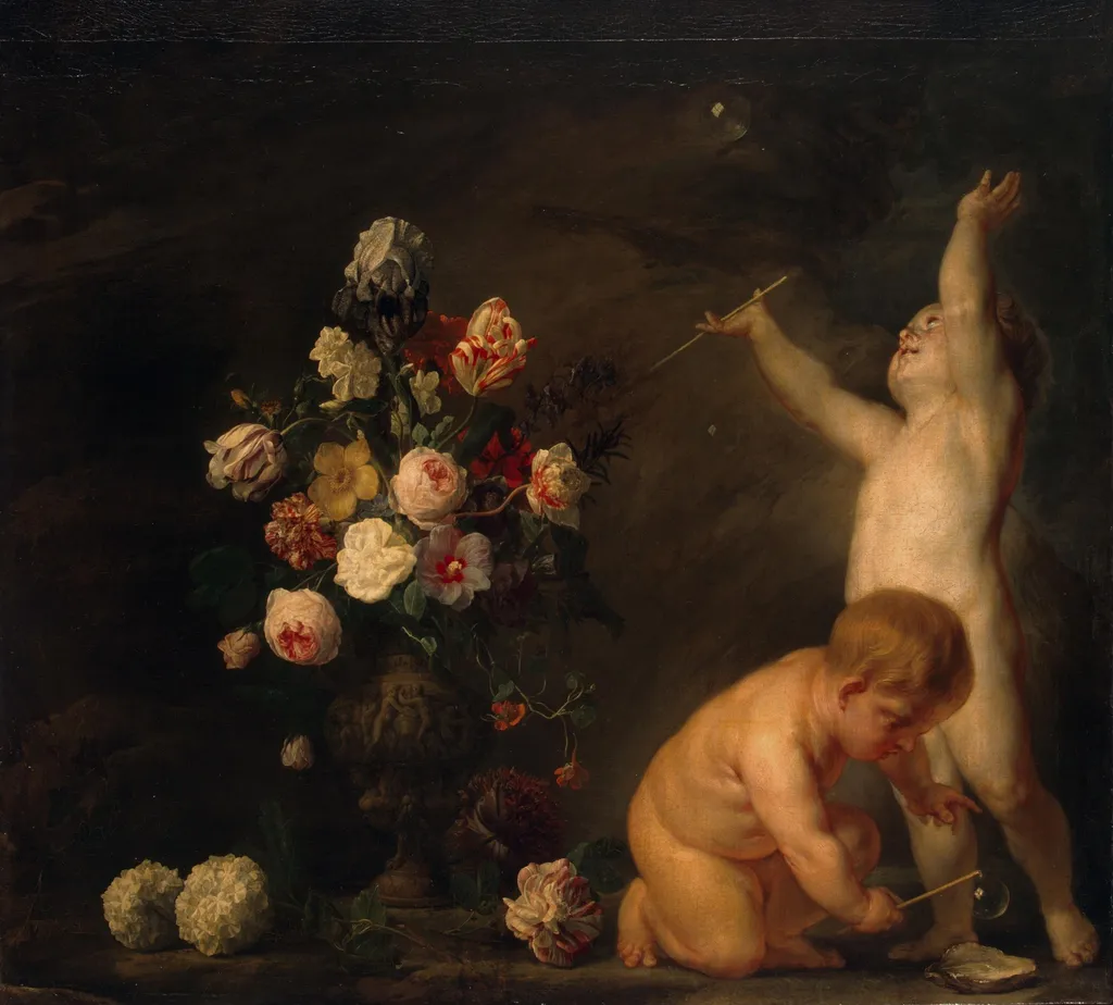Vanitas, by Nicolaes van Verendael, oil, 1660